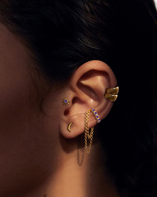 Crescent Moon Stud + Stella Stud + Pebble Ear Cuff + Ursa Ear Cuff